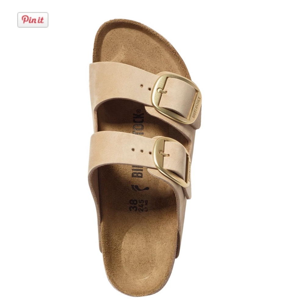 Birkenstock Women's Arizona Suede Nubuck Big Buckle Slide Sandals